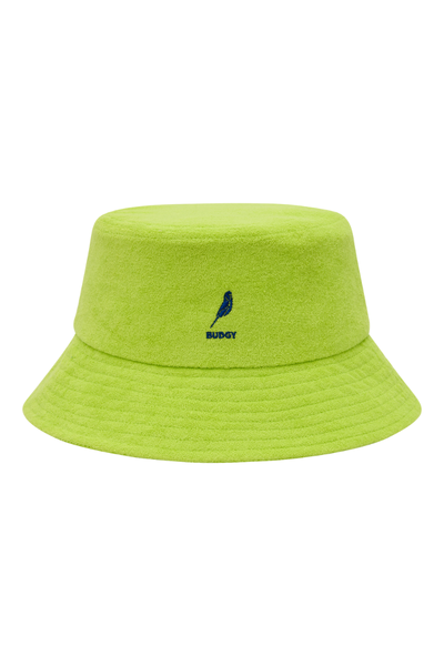 Bucket Hat in Lime Terry Towelling