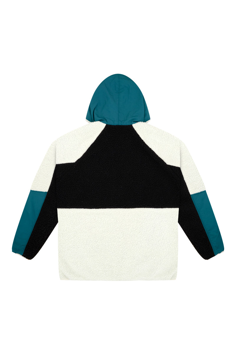 Retro Polar Fleece Jacket in Black & Green