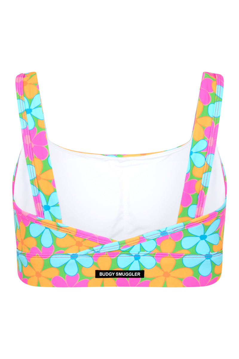 Sports Bra 2.0 in Fluro Flowers