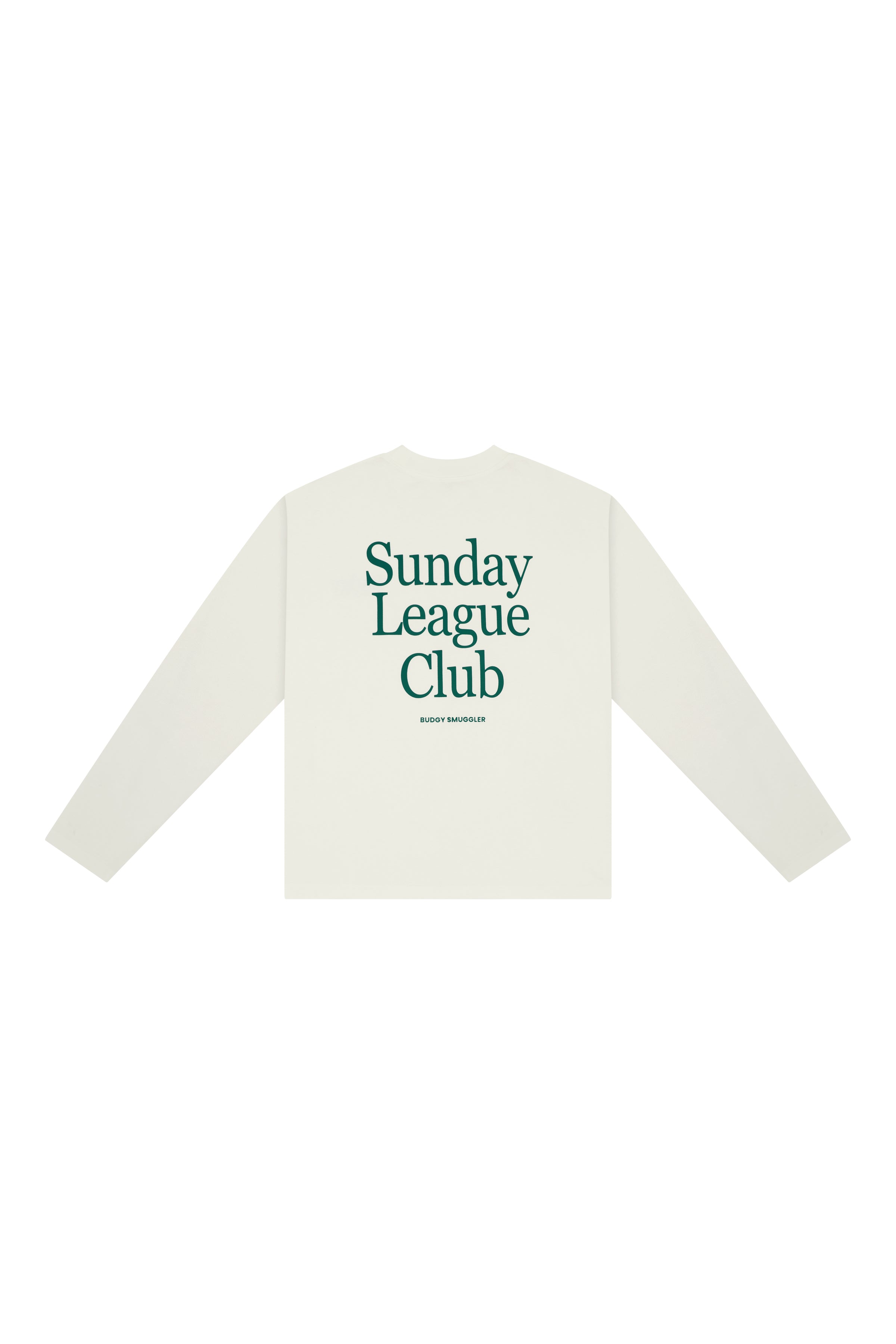 White Long Sleeve Tee with Sunday League Club