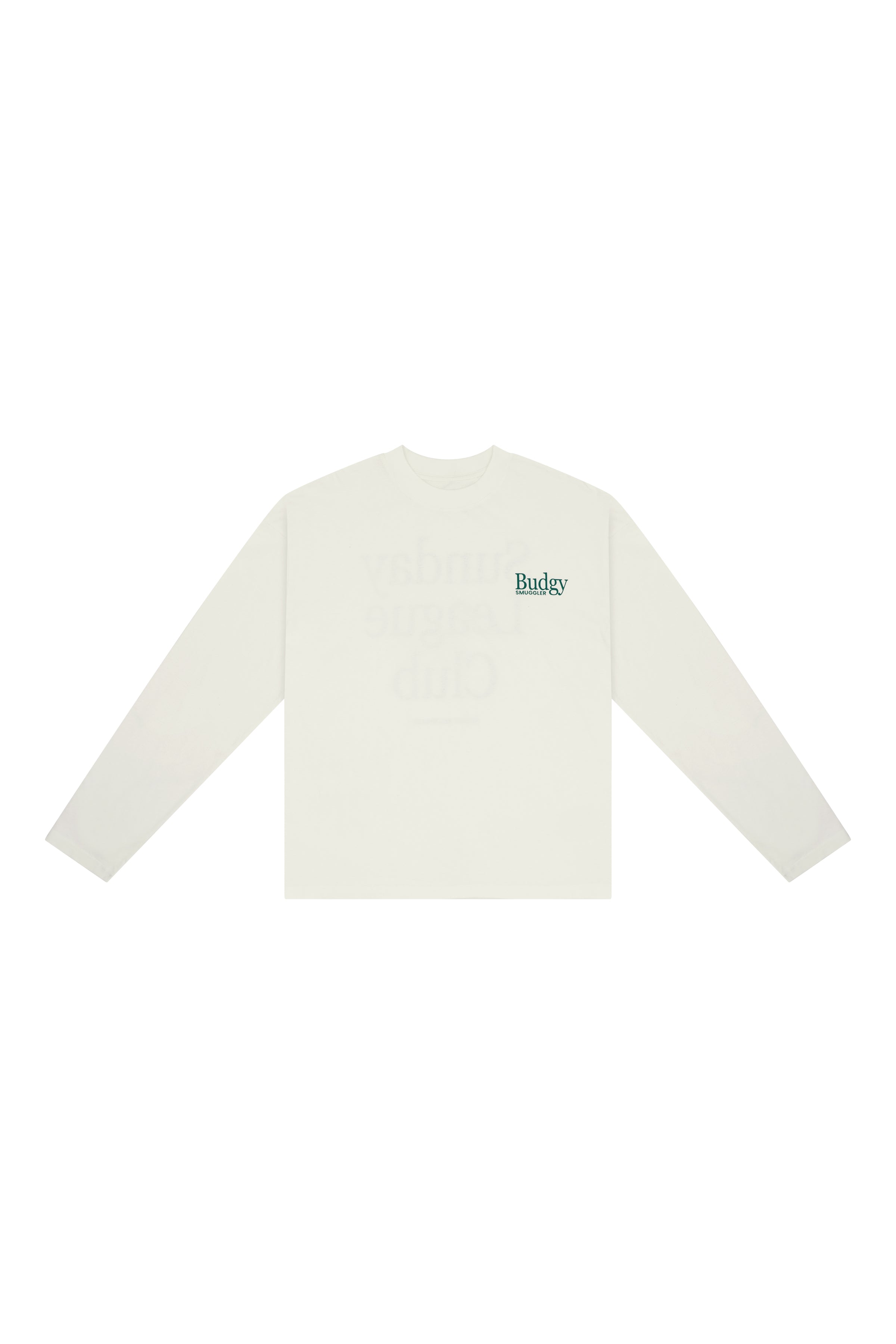White Long Sleeve Tee with Sunday League Club