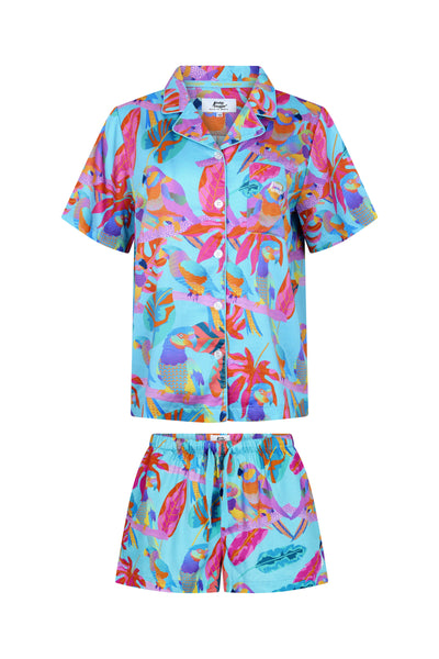 Women's Pyjama Set in Techno Parrots