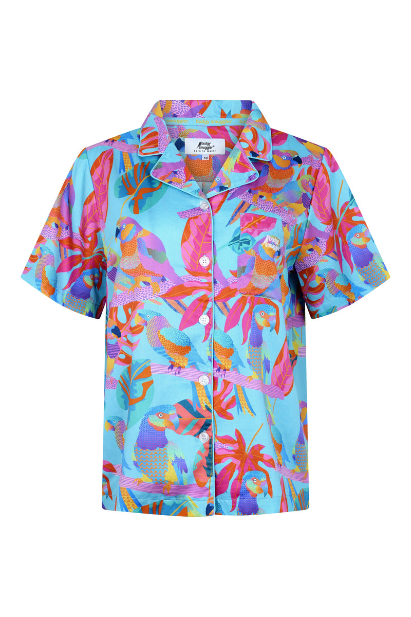 Women's Pyjama Set in Techno Parrots