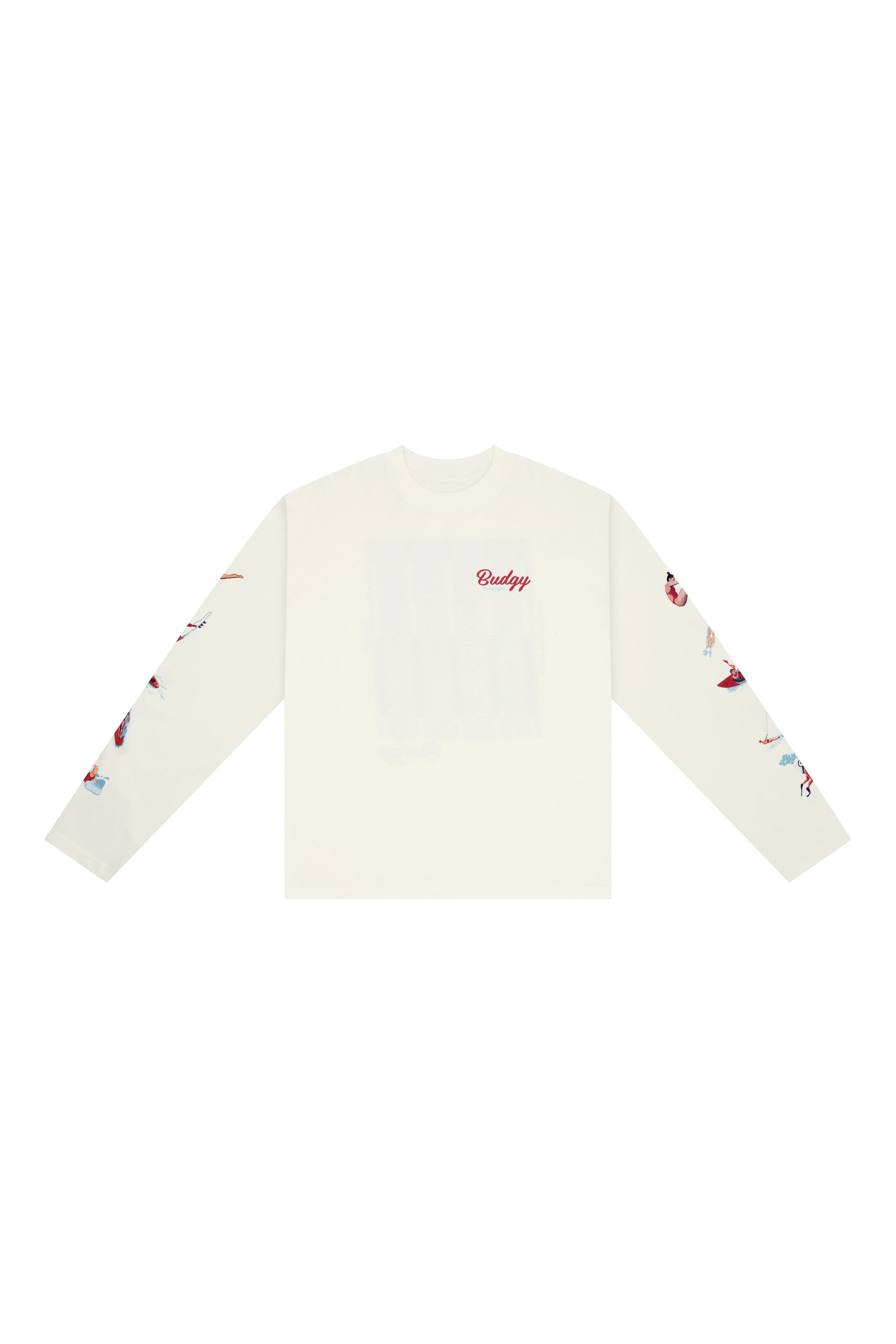 White Long Sleeve Tee with Watersports