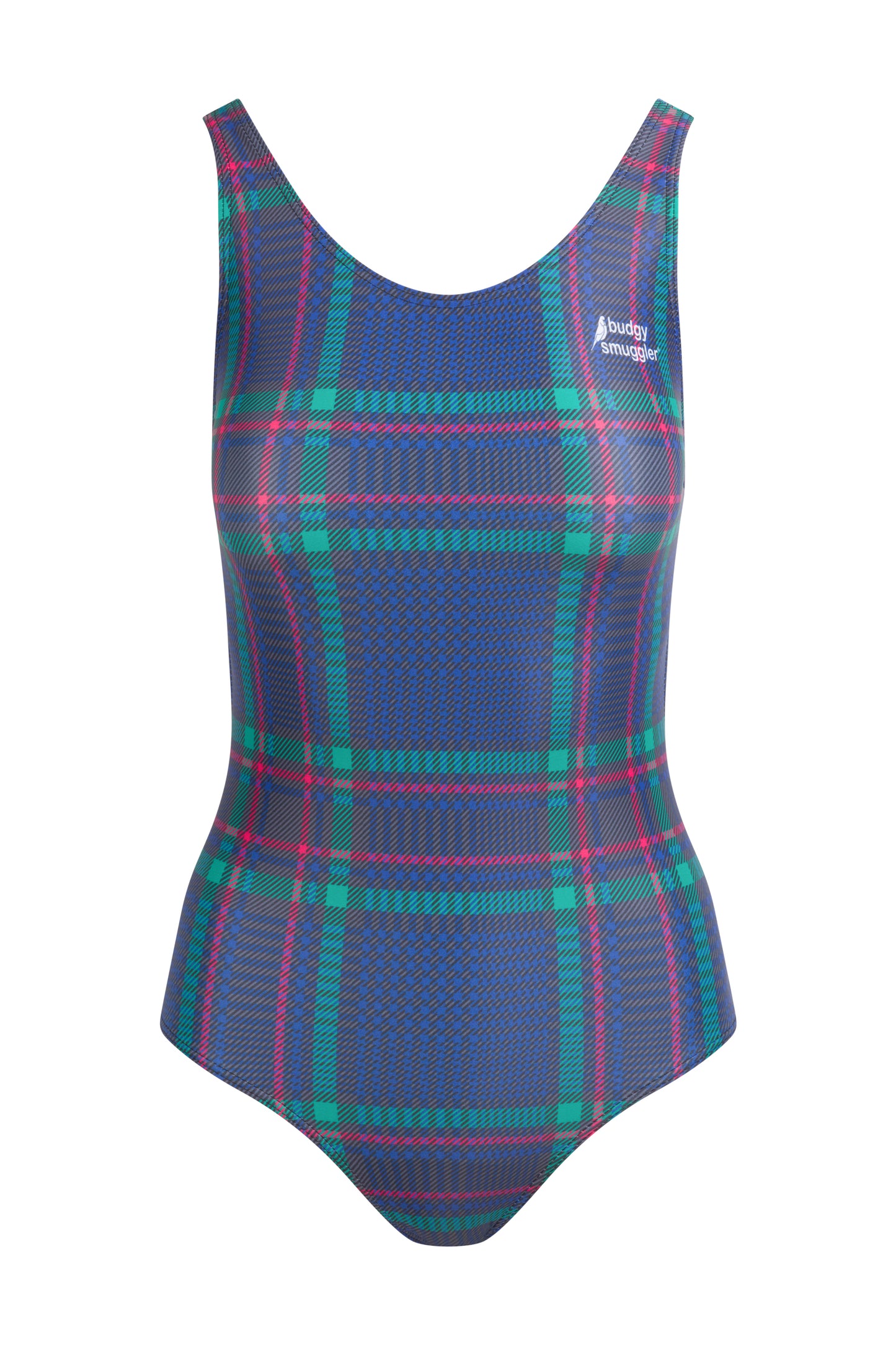 Thick Strap Racer in Blue Tartan