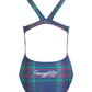 Thick Strap Racer in Blue Tartan