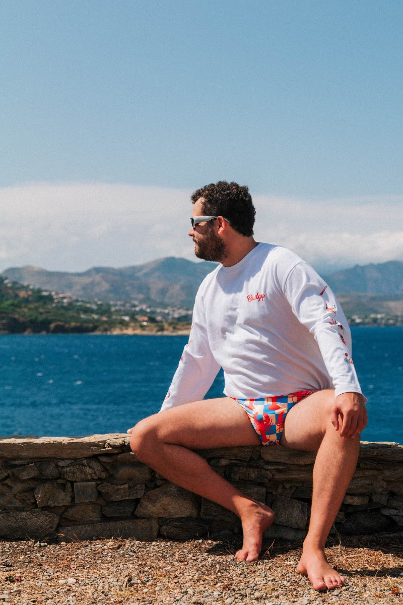 White Long Sleeve Tee with SnowSports