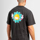 Black Tee with Festival Flower