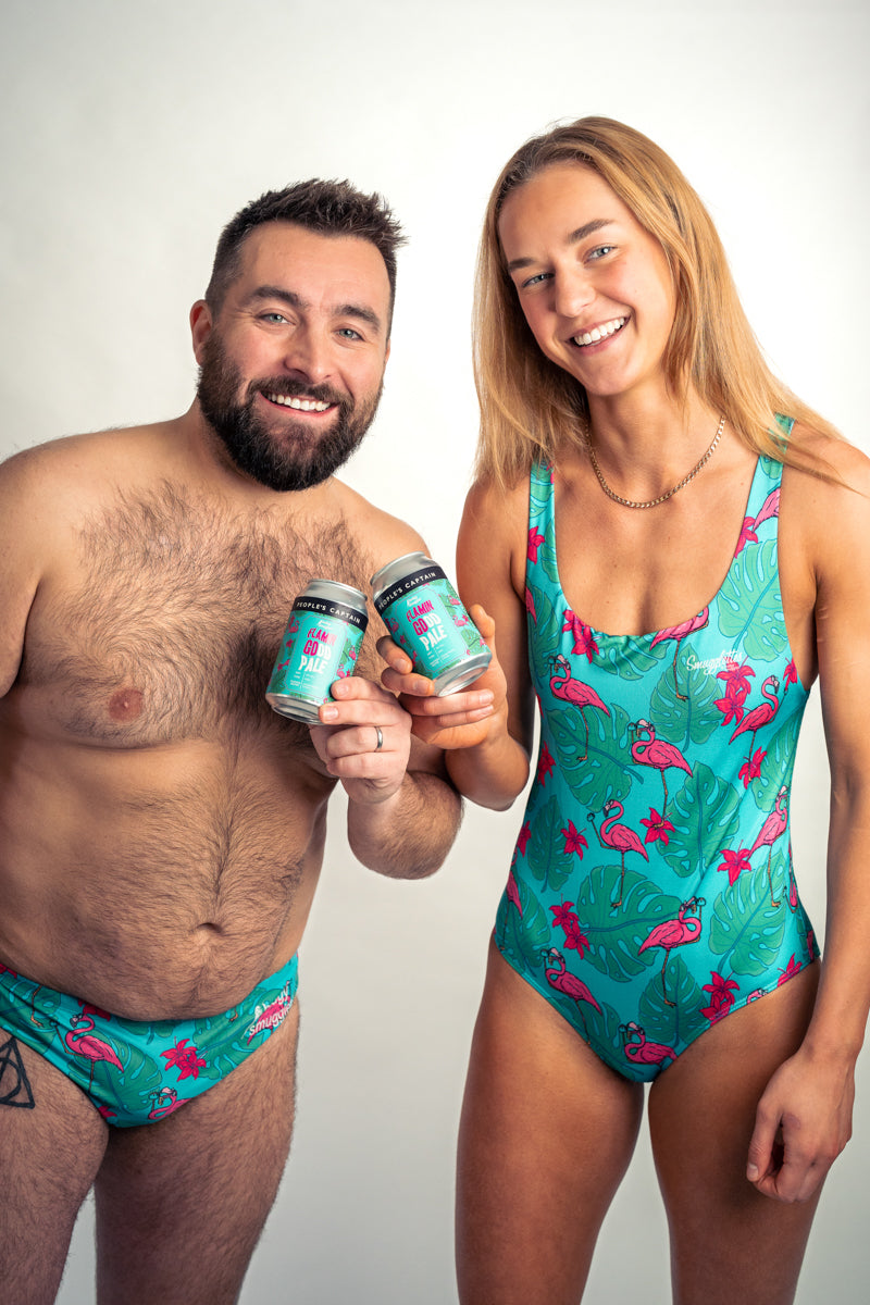 Matching Swimsuits Flamingo Print Swimsuits for Couples Men 