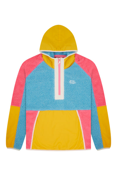 Retro Polar Fleece in Blue, Pink and Warm Yellow