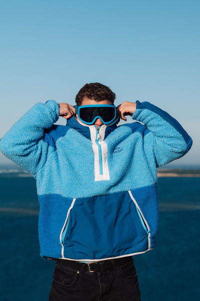 Retro Polar Fleece in Blue On Blue Baby