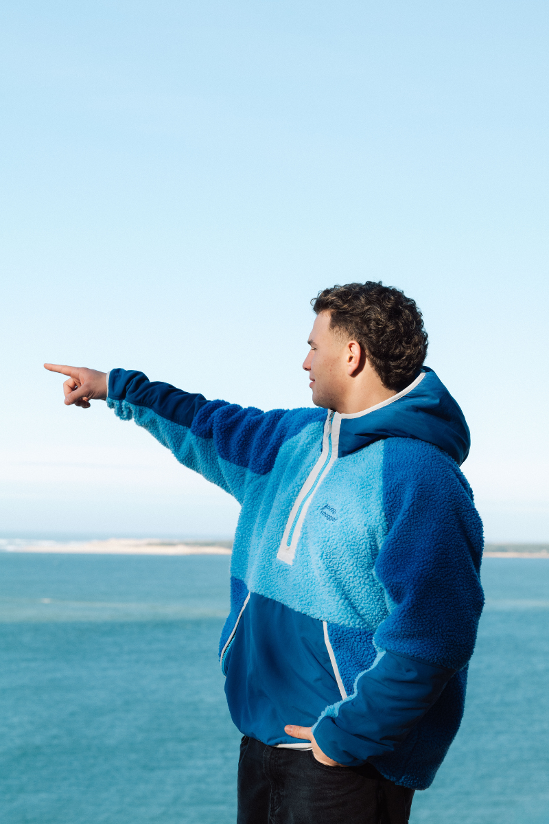 Retro Polar Fleece in Blue On Blue Baby