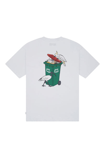 Heavyweight White Tee in Bin Day
