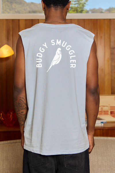 Light Blue Singlet with Budgy Arch logo
