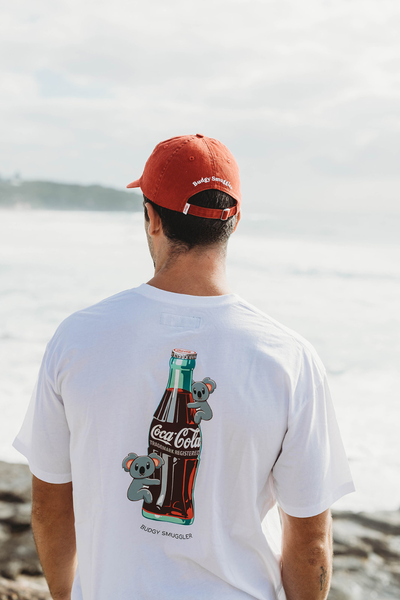 Lightweight White Tee in Coke Koala