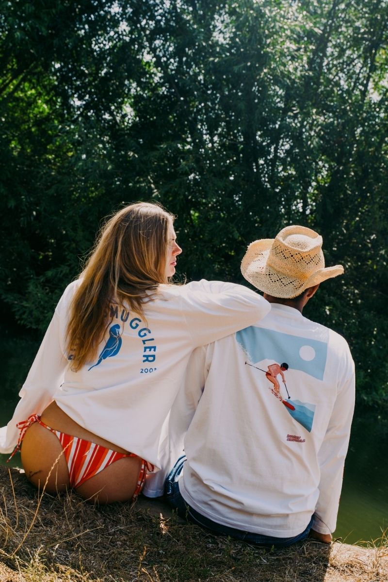 White Long Sleeve Tee with SnowSports