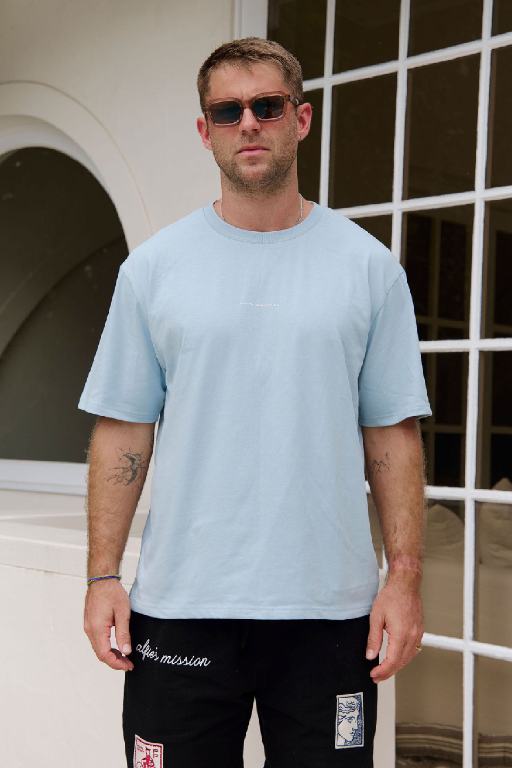 Heavyweight Light Blue Tee in Location