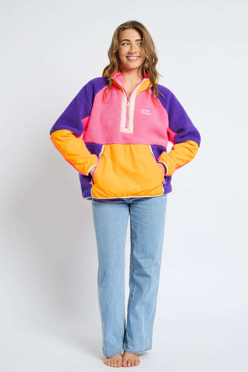 Retro Polar Fleece in Pink & Purple