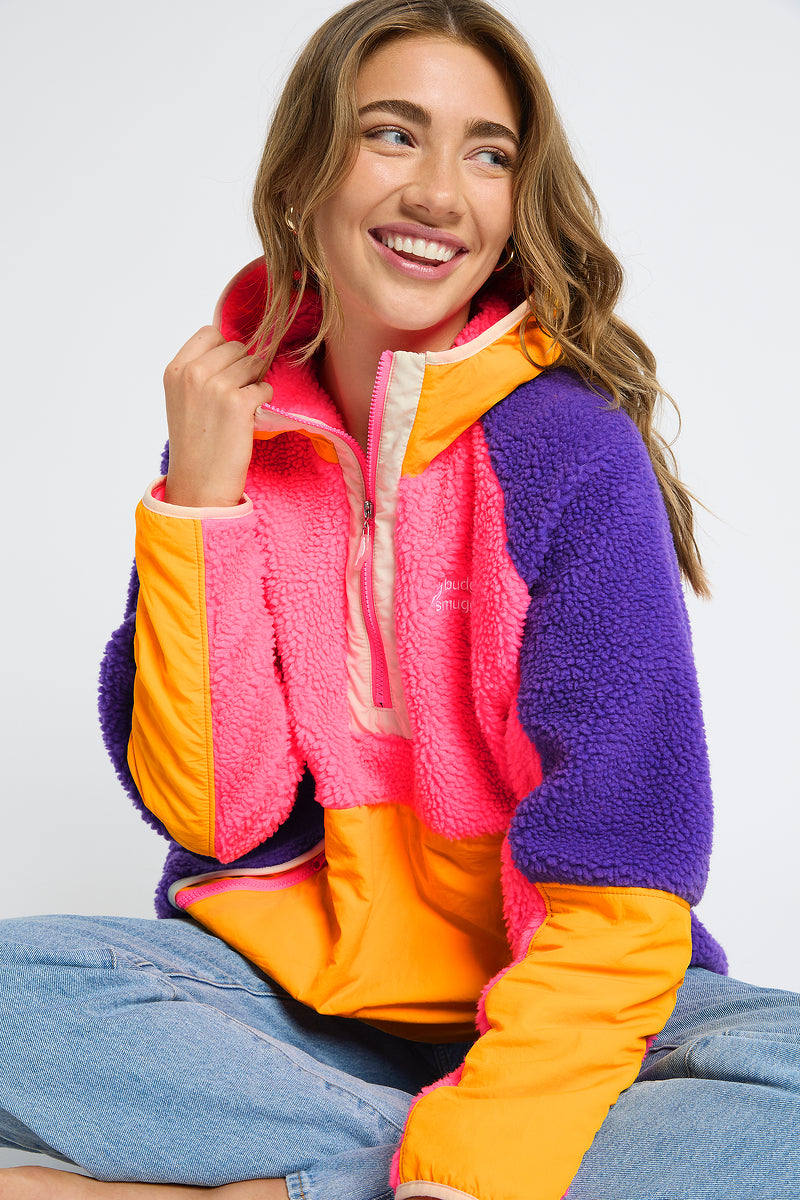 Retro Polar Fleece in Pink & Purple