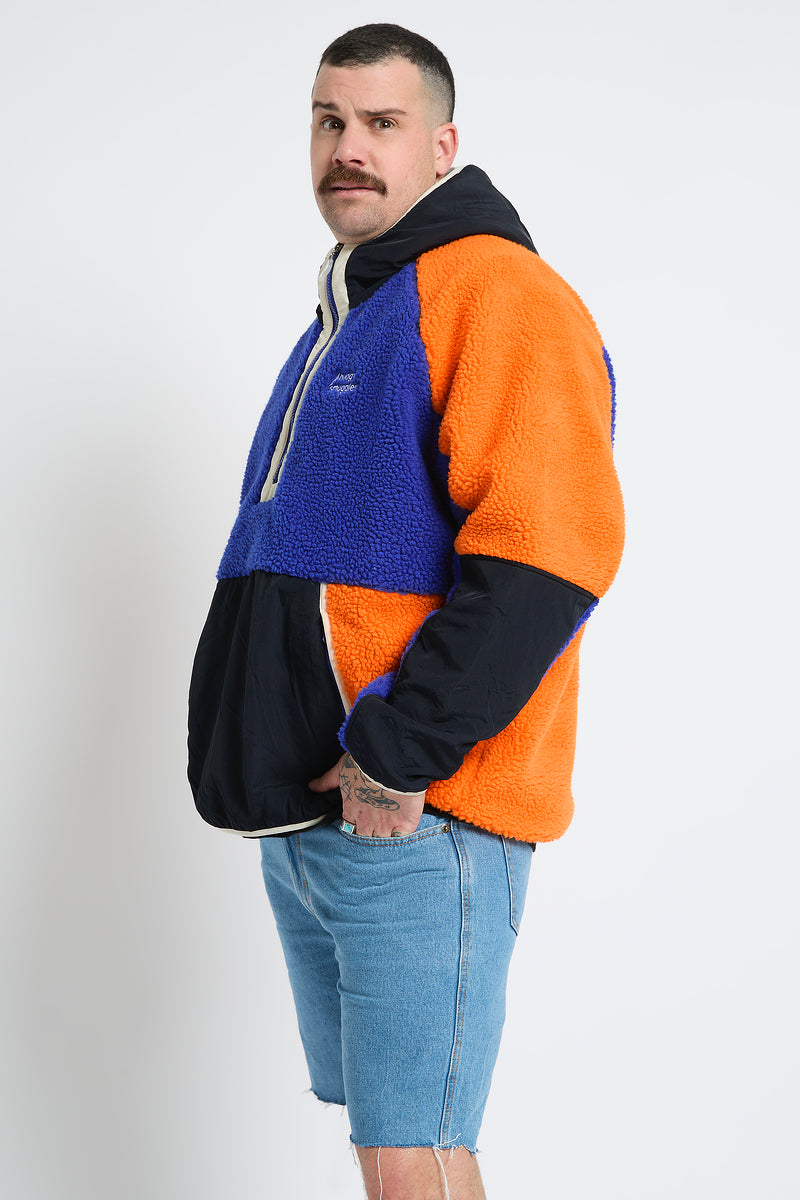 Retro Polar Fleece in Blue & Orange