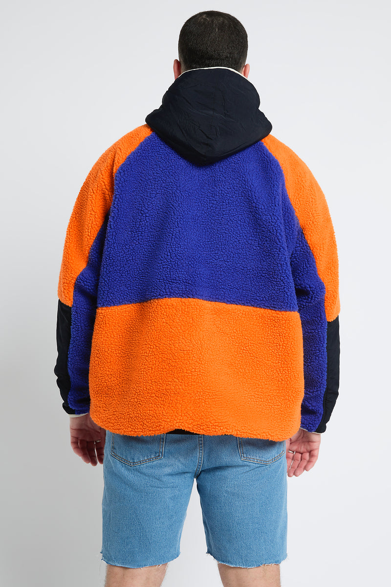 Retro Polar Fleece in Blue & Orange