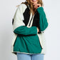 Retro Polar Fleece Jacket in Black & Green