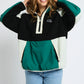 Retro Polar Fleece Jacket in Black & Green