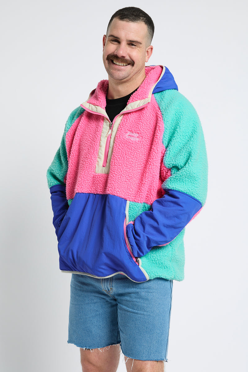 Retro Polar Fleece in Pink & Blue