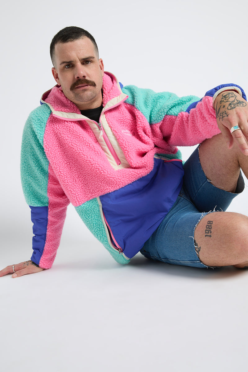 Retro Polar Fleece in Pink & Blue