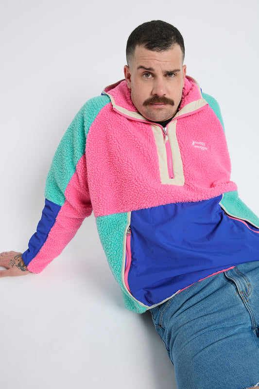 Retro Polar Fleece in Pink & Blue