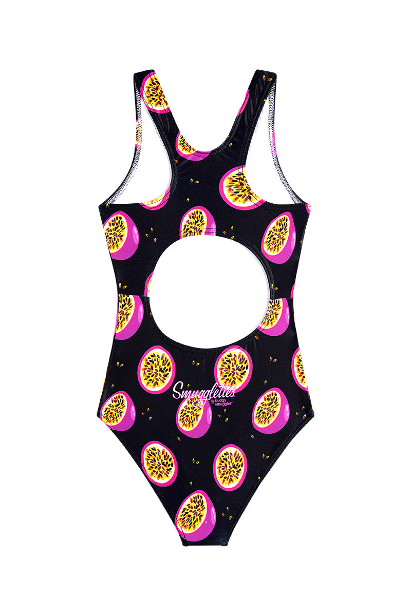 Girls One Piece in Black Passion Fruit