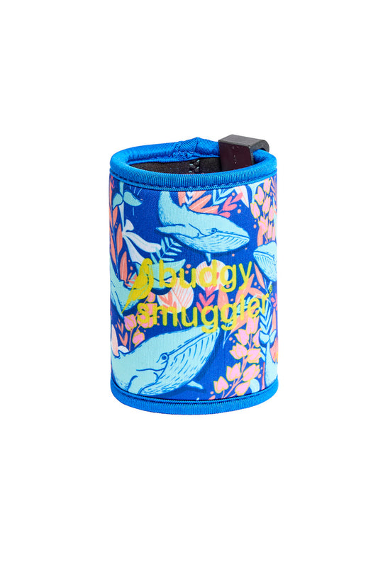 Stubby Holder with Clip in Blue Whale