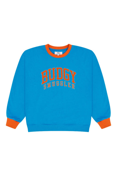 Crew Neck in Blue Orange Logo