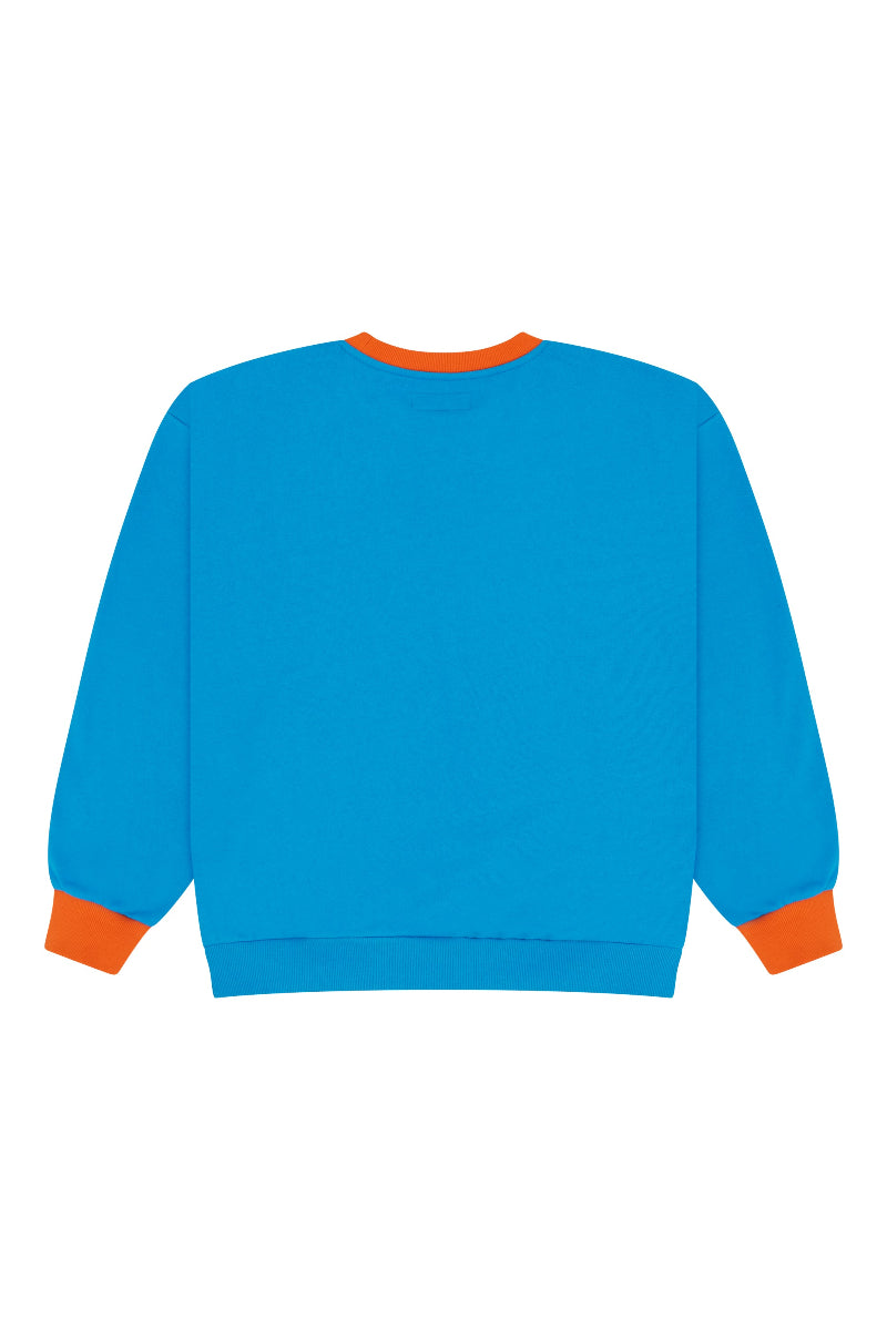 Crew Neck in Blue Orange Logo
