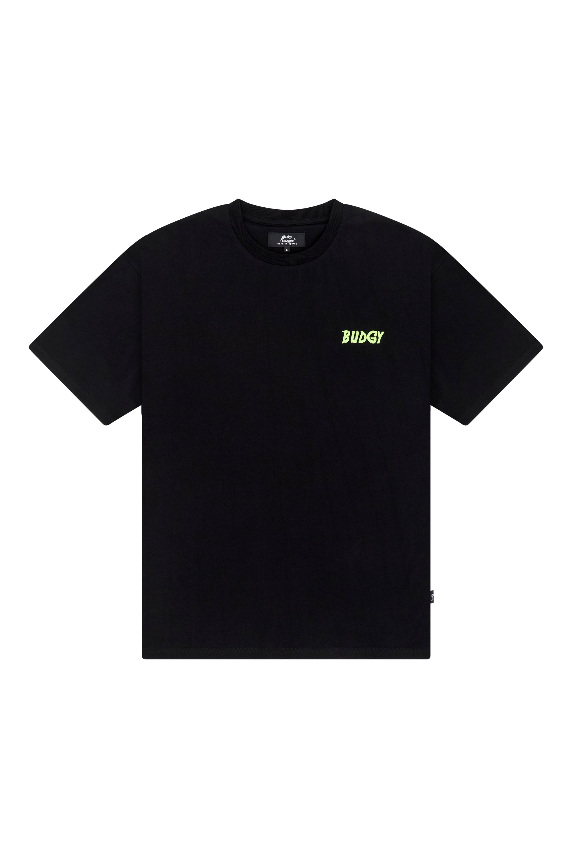 Heavyweight Black Tee in Crocodile