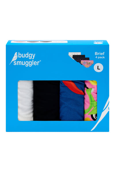 Mixed Underwear 4 Pack of Men's Briefs in Spring Fling