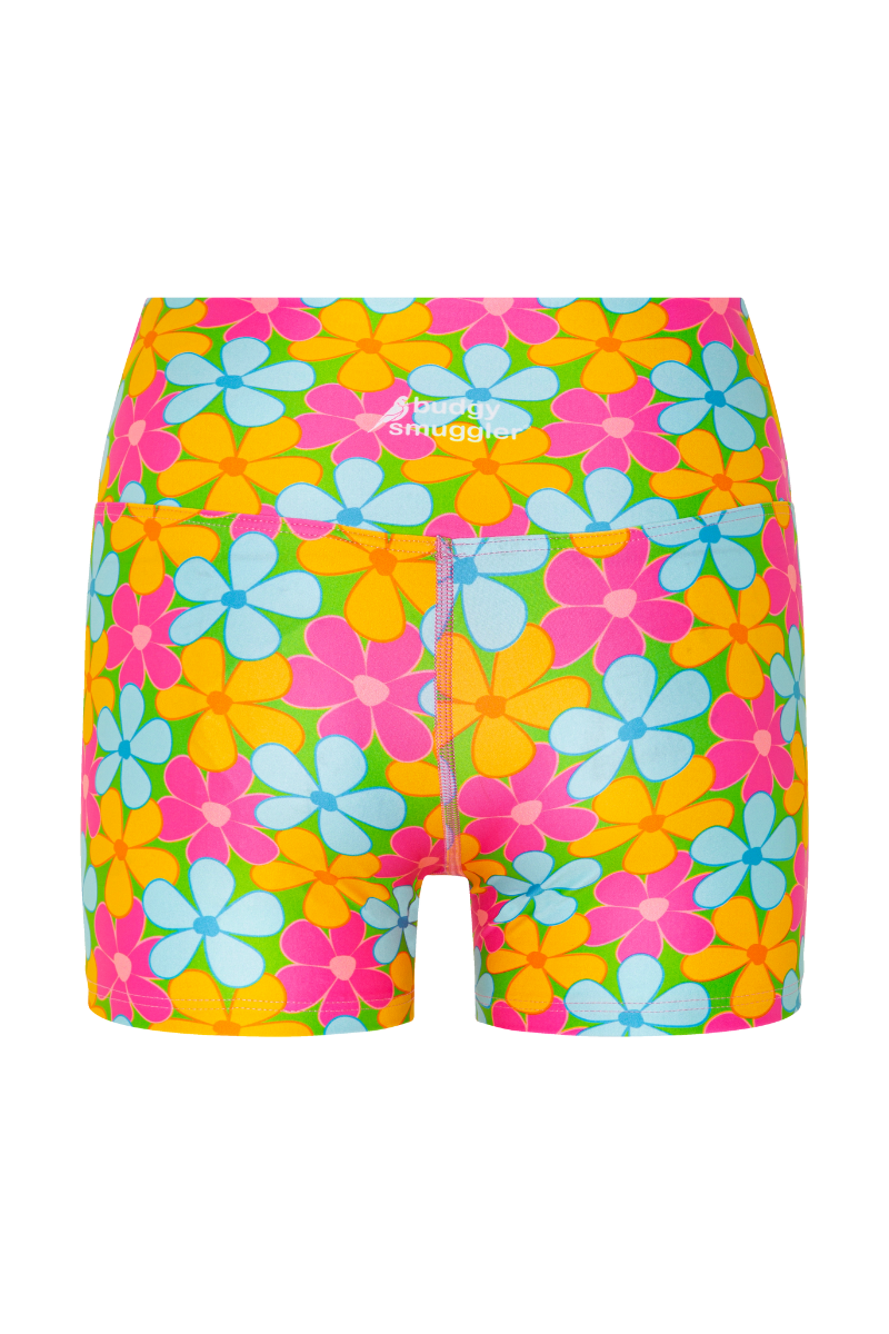 Booty Shorts in Fluro Flowers