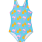 Girls One Piece in Snorkel and Flippers