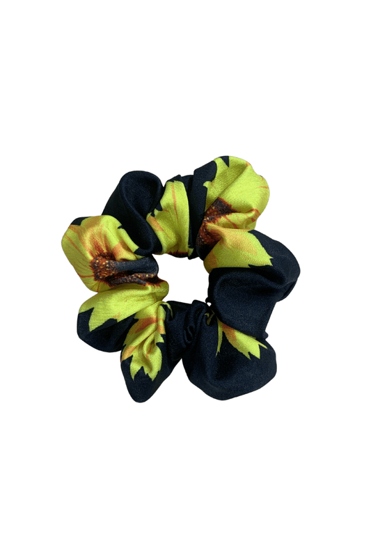 Scrunchie in Black Sunflower