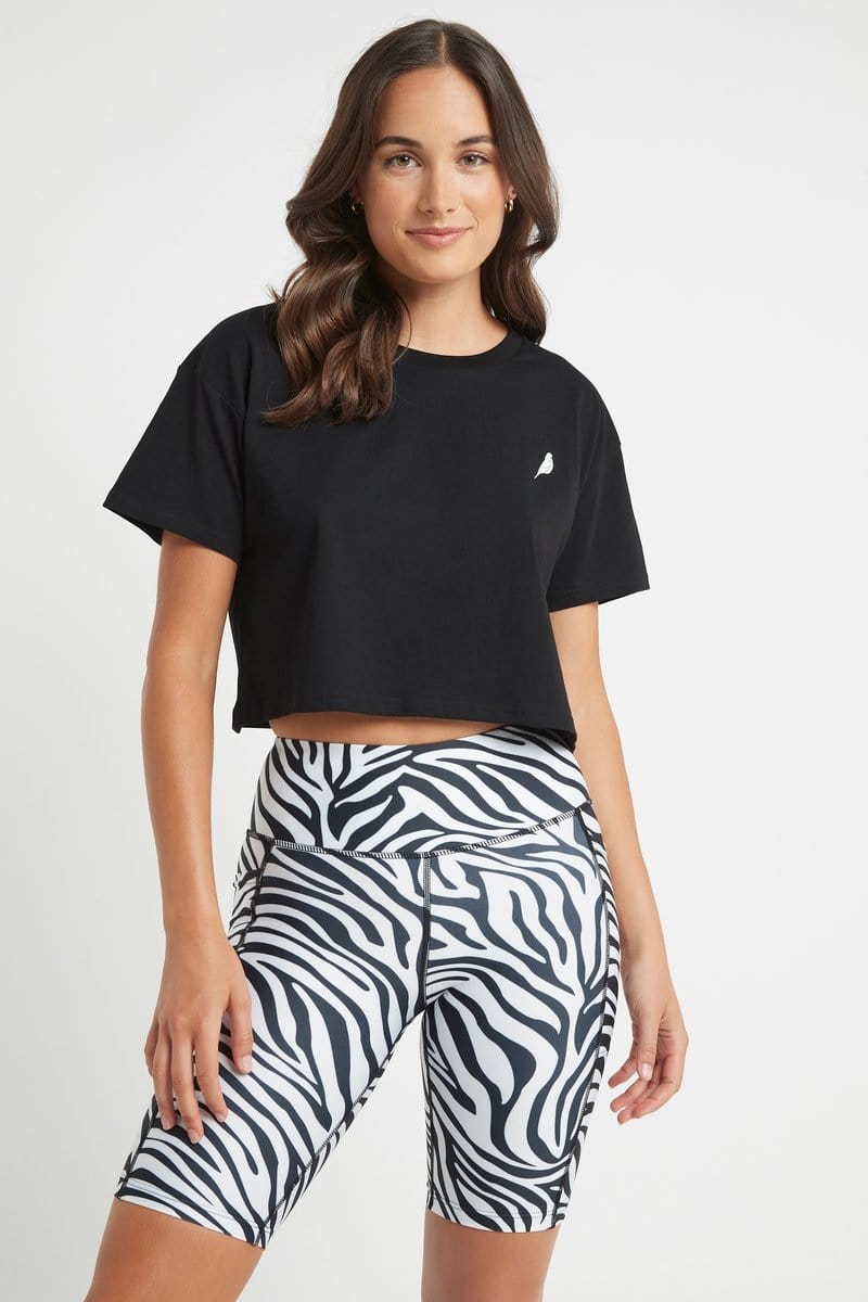 Biker Shorts with Pockets in Zebra
