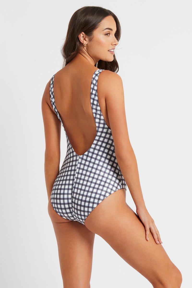 Poolside in Black Gingham