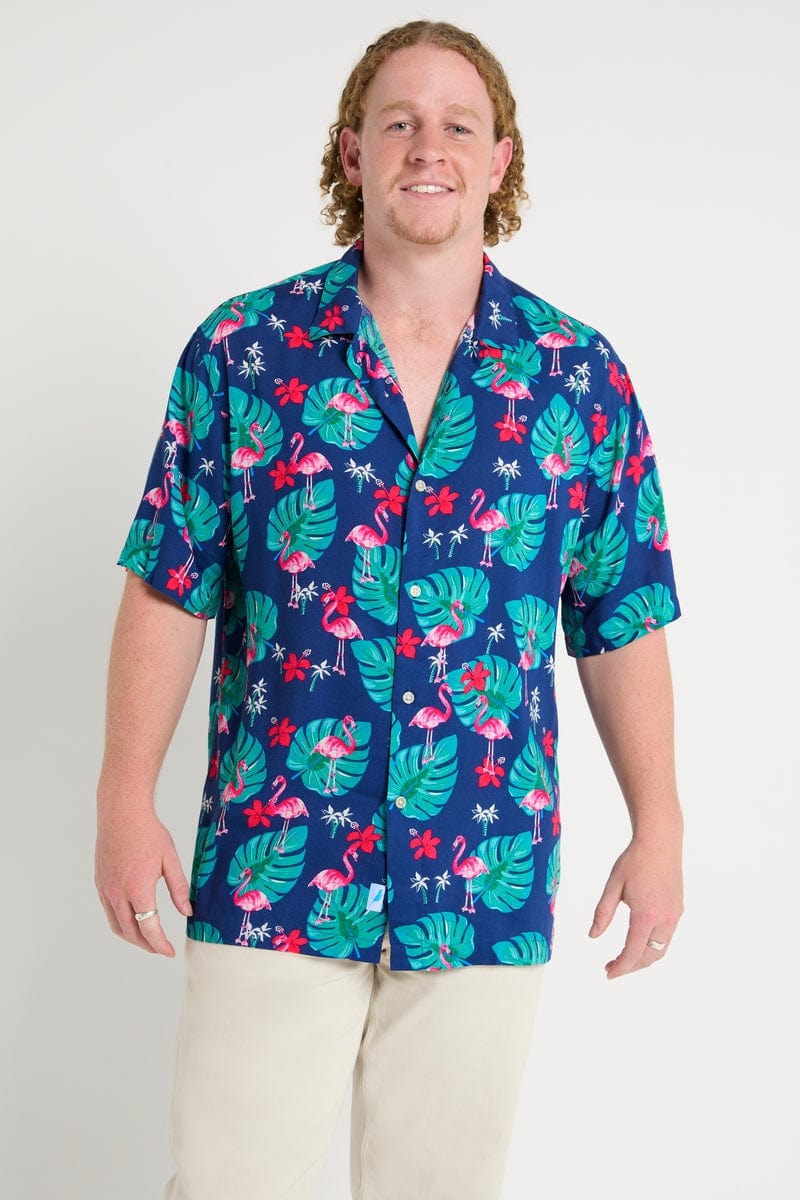 Hawaiian Party Shirt in Flamingo