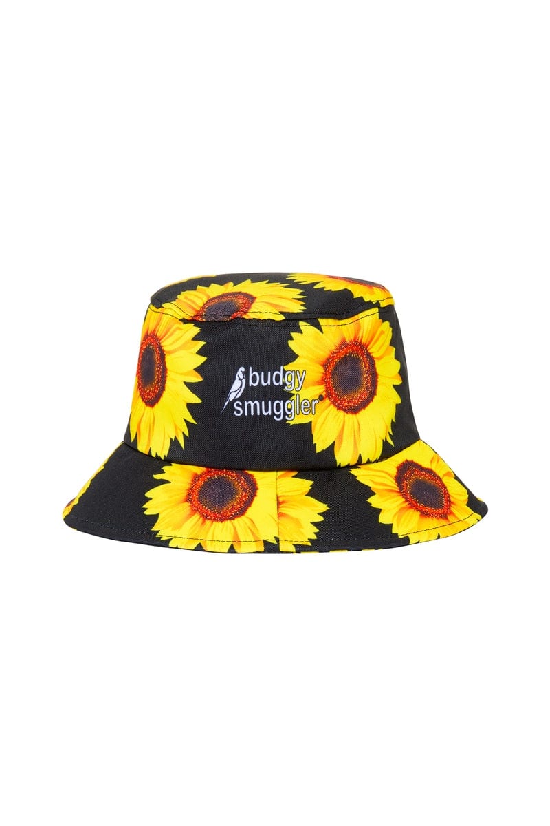 Bucket Hat in Black Sunflower