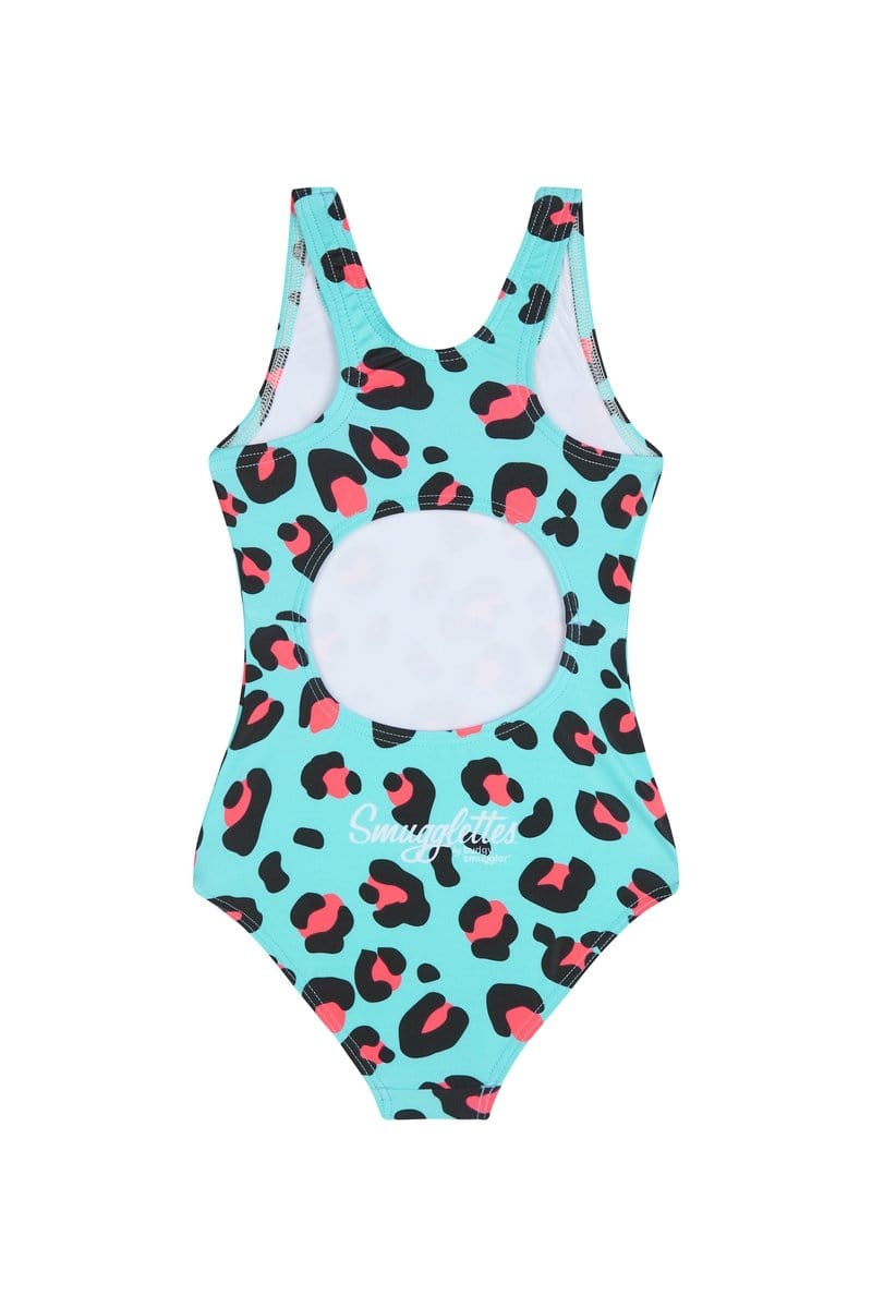 Girls One Piece in Neon Jungle Teal