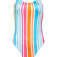 Poolside in Breakfast Retro Stripes